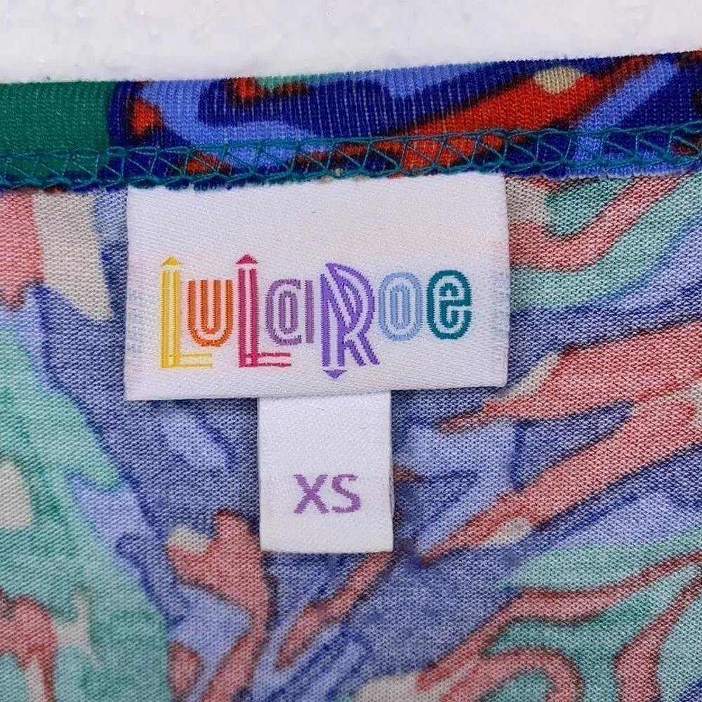 LulaRoe Midi Pencil Sheath Dress Multi Color Bold Geometric Print XS